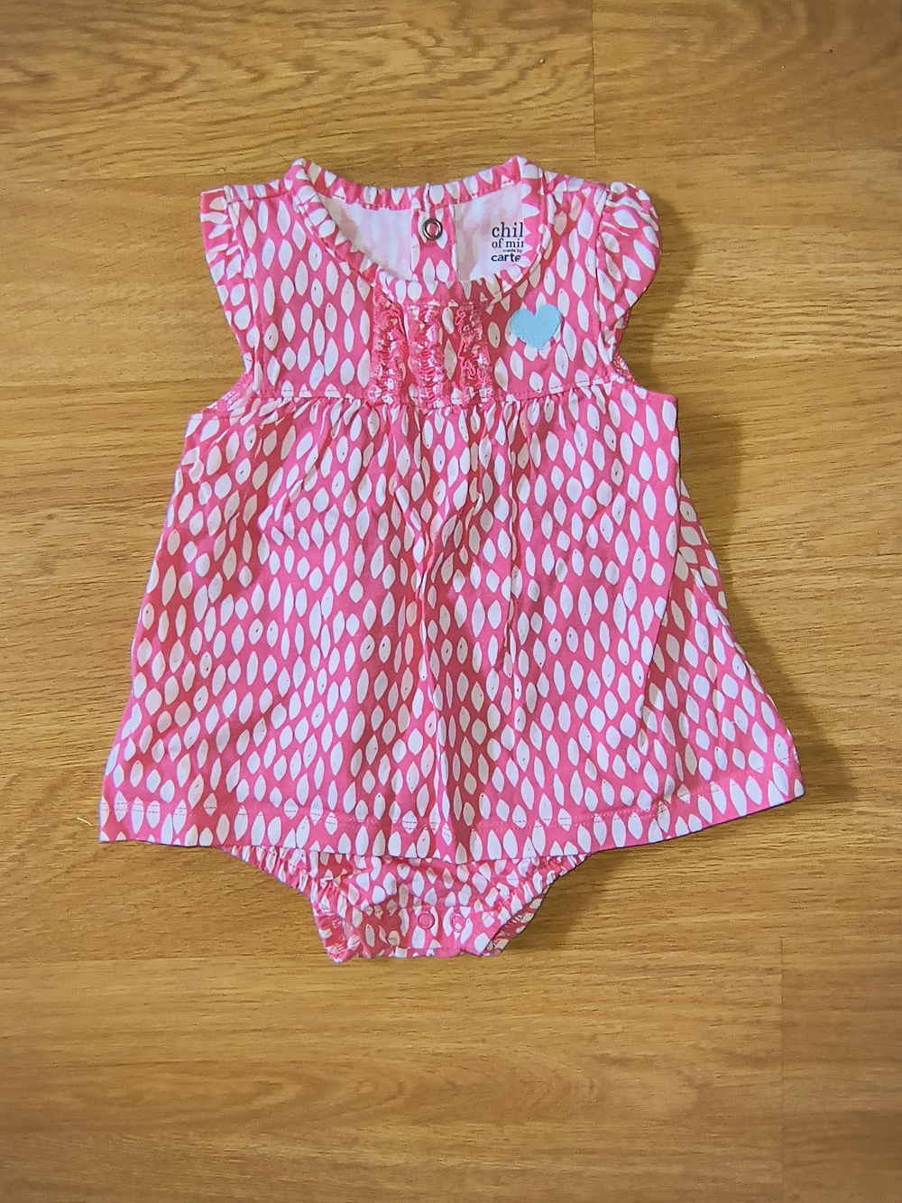 Child Of Mine Made By Carter's Pink Patterned Baby Dress & Bloomer Set